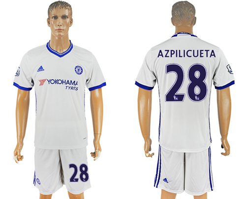 Chelsea #28 Azpilicueta White Soccer Club Jersey - Click Image to Close